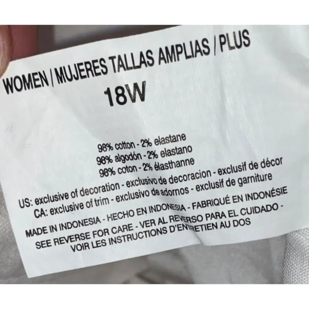 Women's Gloria Vanderbilt White Denim Cropped Capris Jeans 18W Slimming Effect - Picture 15 of 16